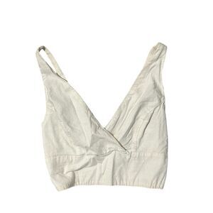 White V-Neck Crop Top‎